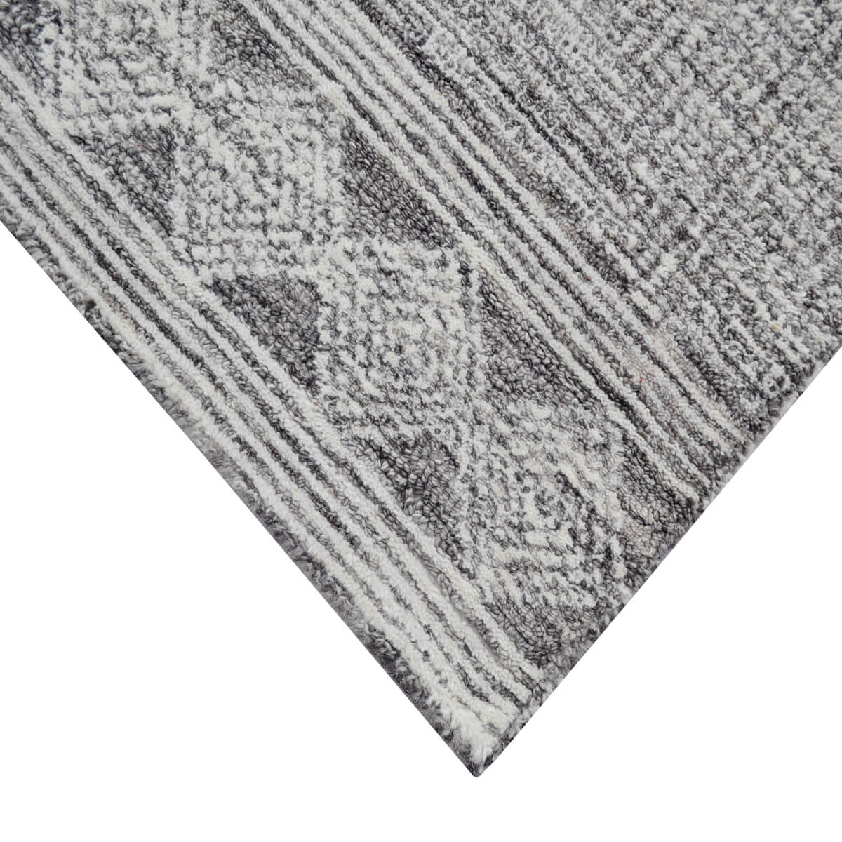 Tonal Design Handmade Woolen Rug - Grey (Available in 3 Sizes)