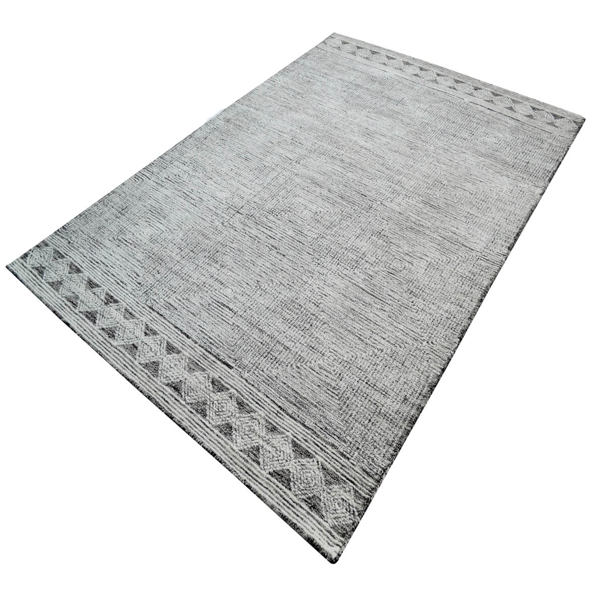 Tonal Design Handmade Woolen Rug - Grey (Available in 3 Sizes)