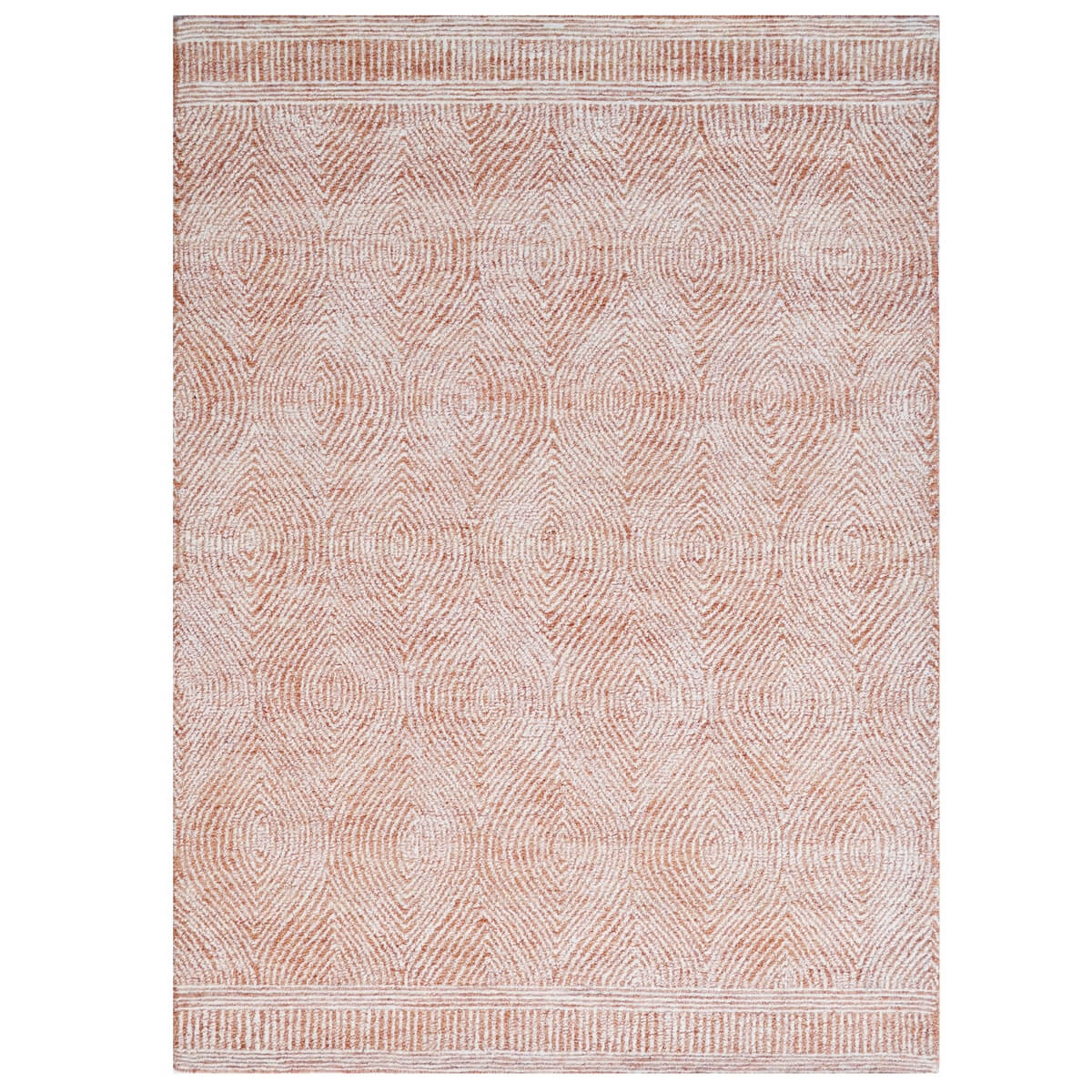 Tonal Design Handmade Woolen Rug - Rust (Available in 3 Sizes)