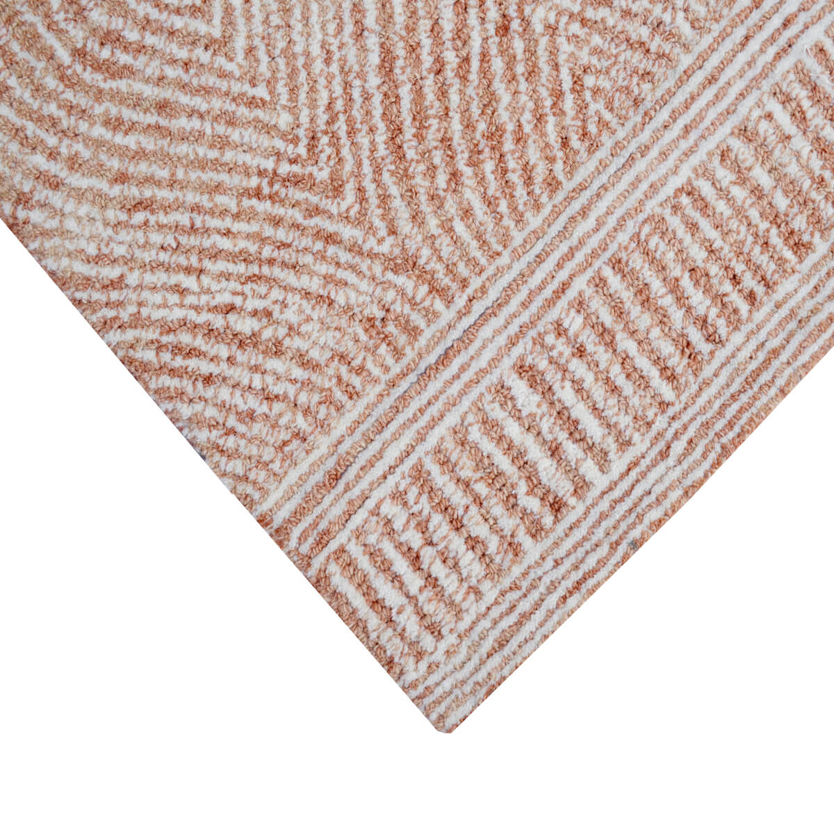 Tonal Design Handmade Woolen Rug - Rust (Available in 3 Sizes)