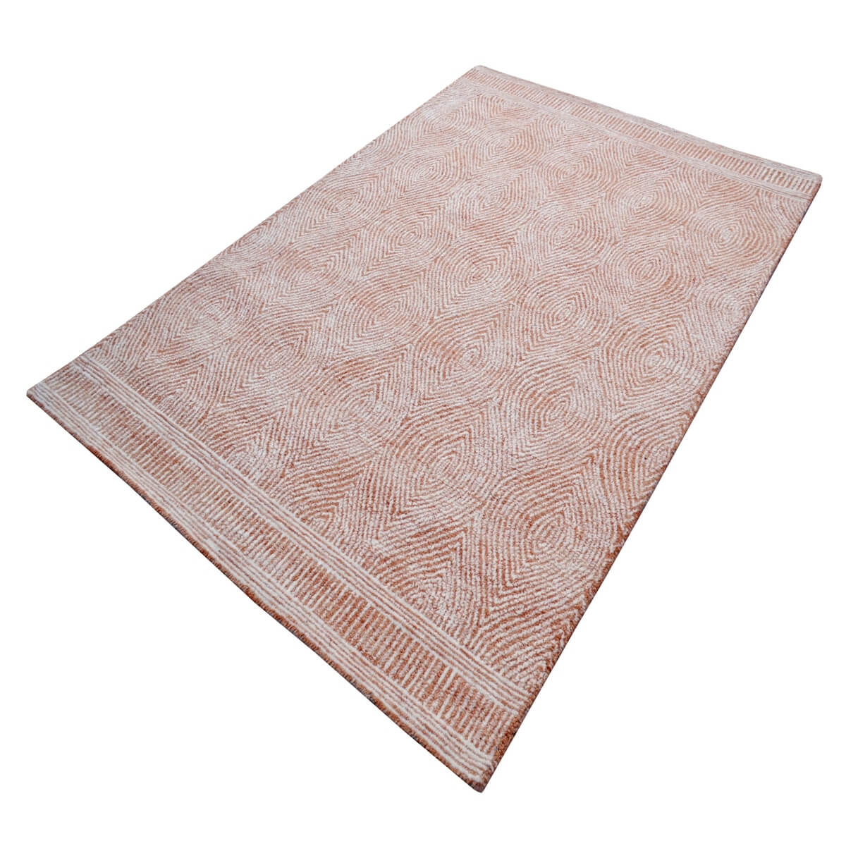 Tonal Design Handmade Woolen Rug - Rust (Available in 3 Sizes)