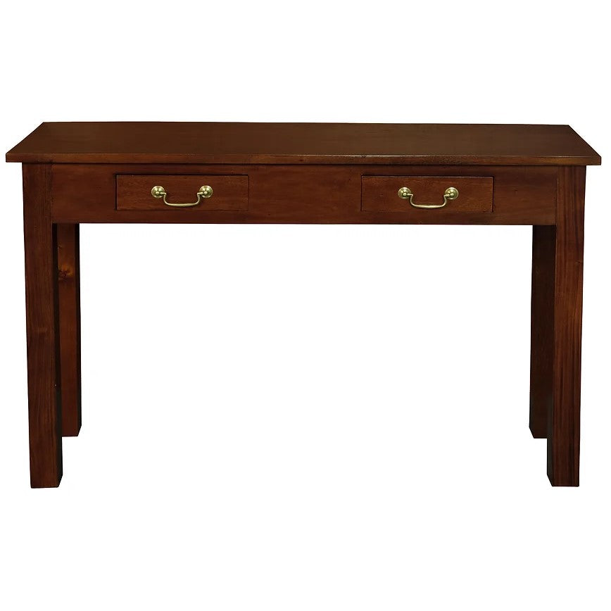 Traditional 2-Drawer Straight Leg Sofa Table - Brown