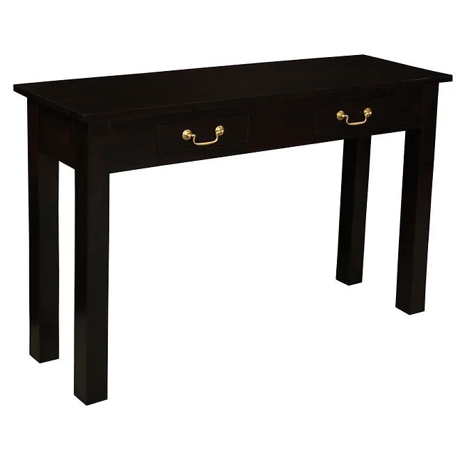 Traditional 2-Drawer Straight Leg Sofa Table - Dark Brown