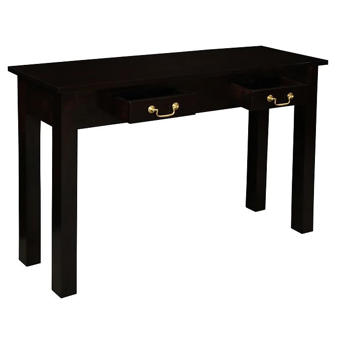 Traditional 2-Drawer Straight Leg Sofa Table - Dark Brown