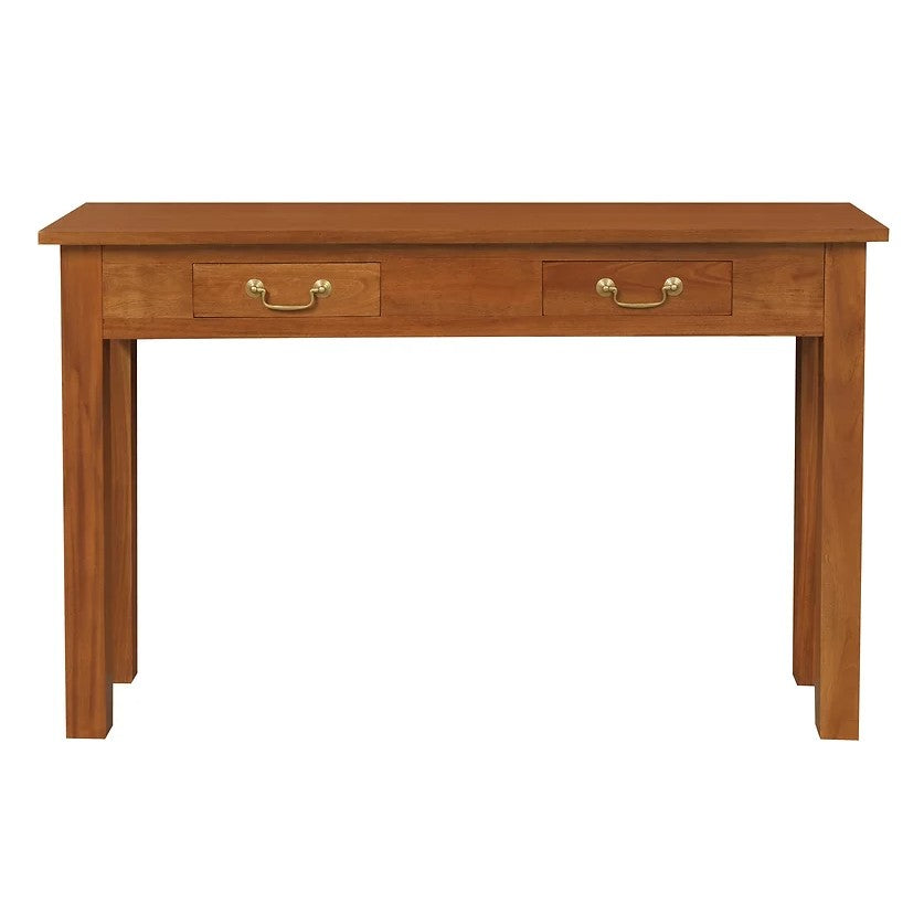 Traditional 2-Drawer Straight Leg Sofa Table - Light Brown