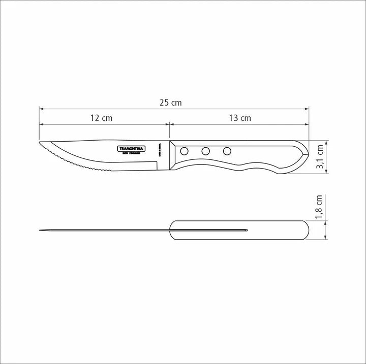 Tramontina 4-Piece Jumbo Steak Kinife Set with Polywood Handles