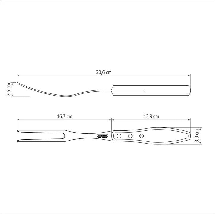 Tramontina Carving Fork with Treated Brown Polywood Handle