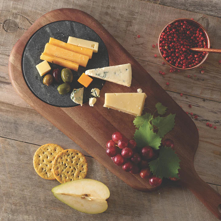 Tramontina Cheese Board With Handle and Stone 48x19cms