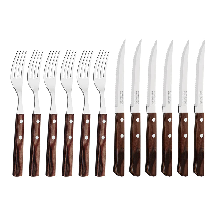 Tramontina Churrasco Brown 12Pcs Traditional Steak Set