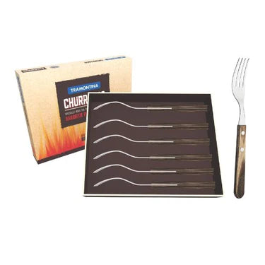 Tramontina Churrasco Brown 6 Pcs Jumbo Table Fork Set