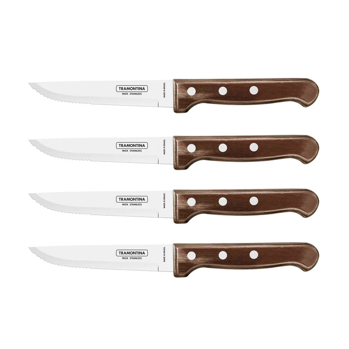 Tramontina Churrasco Brown Gaucho Steak Knife 4Pcs Gift Set