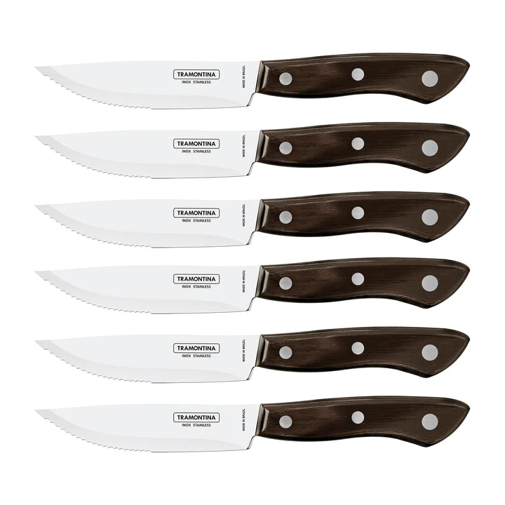 Tramontina Churrasco Brown Gramado Steak Knife Set 6Pcs