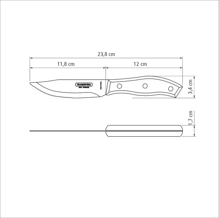 Tramontina Churrasco Brown Rio Grande Steak Knife 4Pcs Gift Set