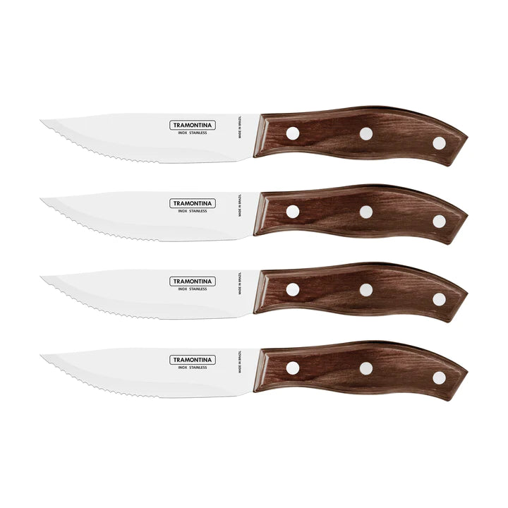 Tramontina Churrasco Brown Rio Grande Steak Knife 4Pcs Gift Set