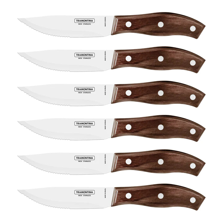 Tramontina Churrasco Brown Rio Grande Steak Knife 6Pcs Gift Set