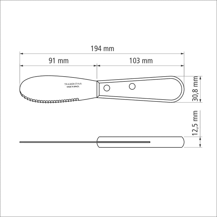 Tramontina Churrasco Butter Knife 7.62cms