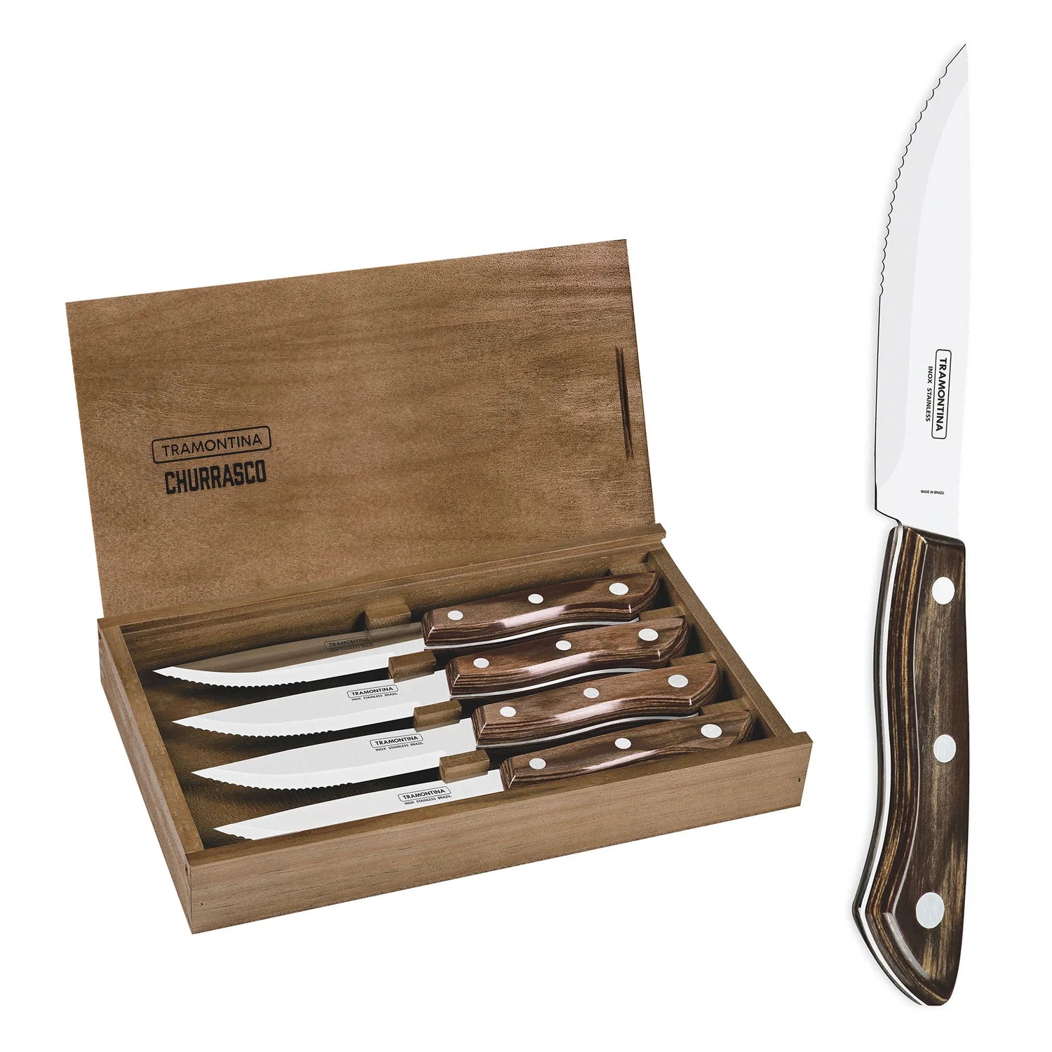 Tramontina Churrasco Premium Bueno Steak Knife Set - 4Pcs