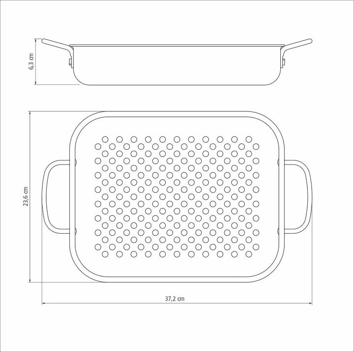 Tramontina Churrasco Rectangular Anodized-Aluminum Grill, 28 cms