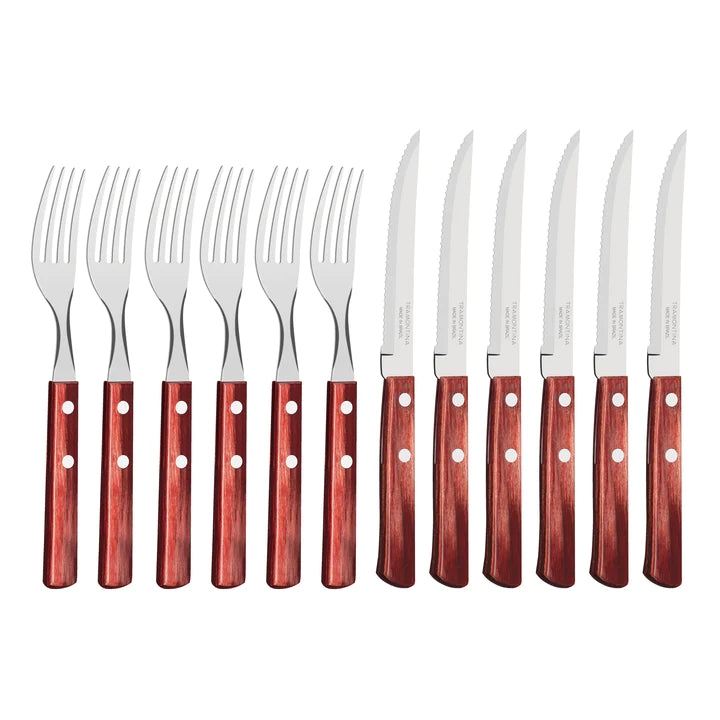 Tramontina Churrasco Red 12Pcs Traditional Steak Set