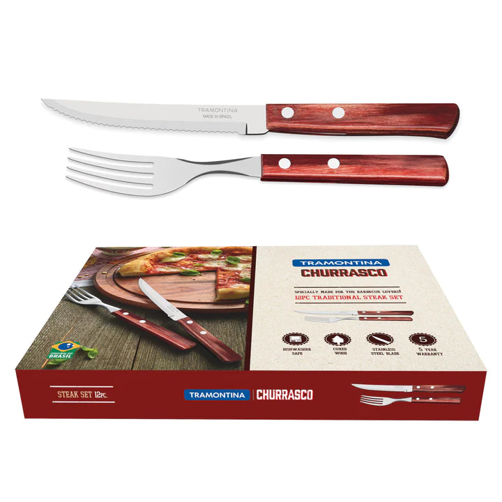 Tramontina Churrasco Red 12Pcs Traditional Steak Set