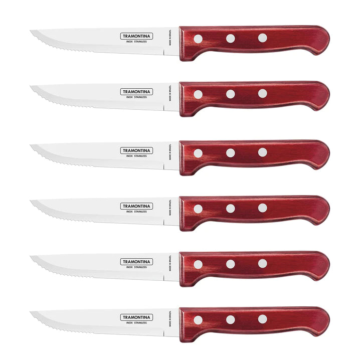 Tramontina Churrasco Red Gaucho 6 Pcs Steak Knife Gift Set