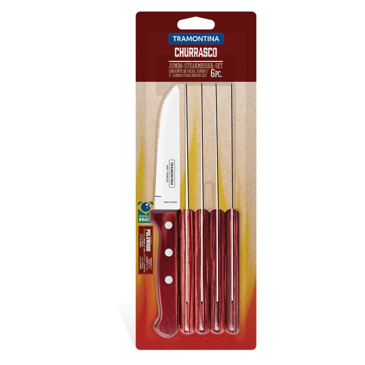 Tramontina Churrasco Red Gaucho 6 Pcs Steak Knife Set