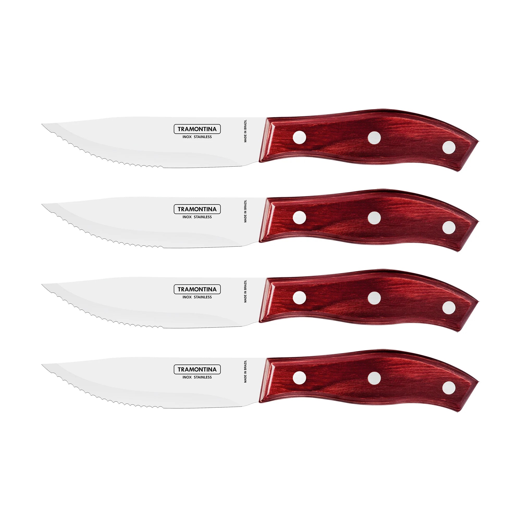 Tramontina Churrasco Rio Grande Steak Knife Set 4 Pcs - Red