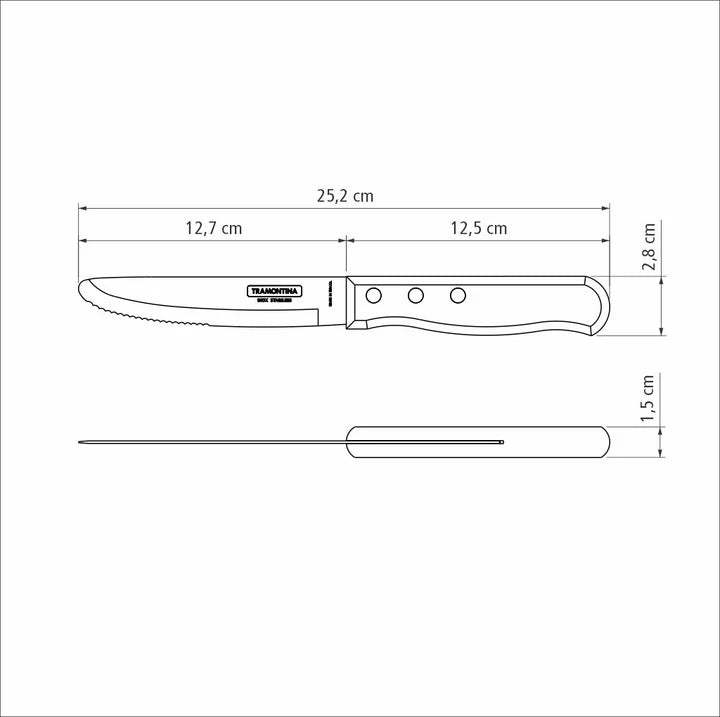 Tramontina Jumbo Steak Knife with Red Polywood Handle 5"