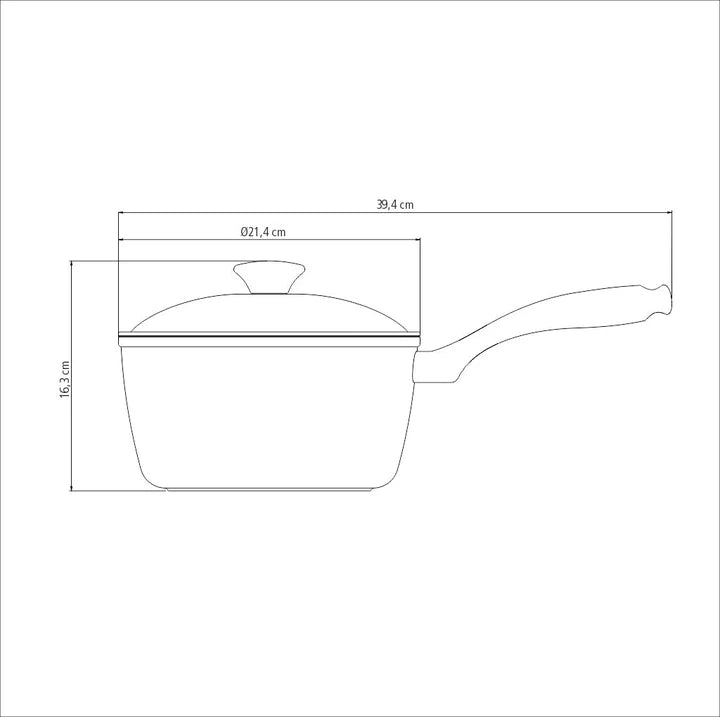 Tramontina Lyon Black Saucepan 2.8 Litres