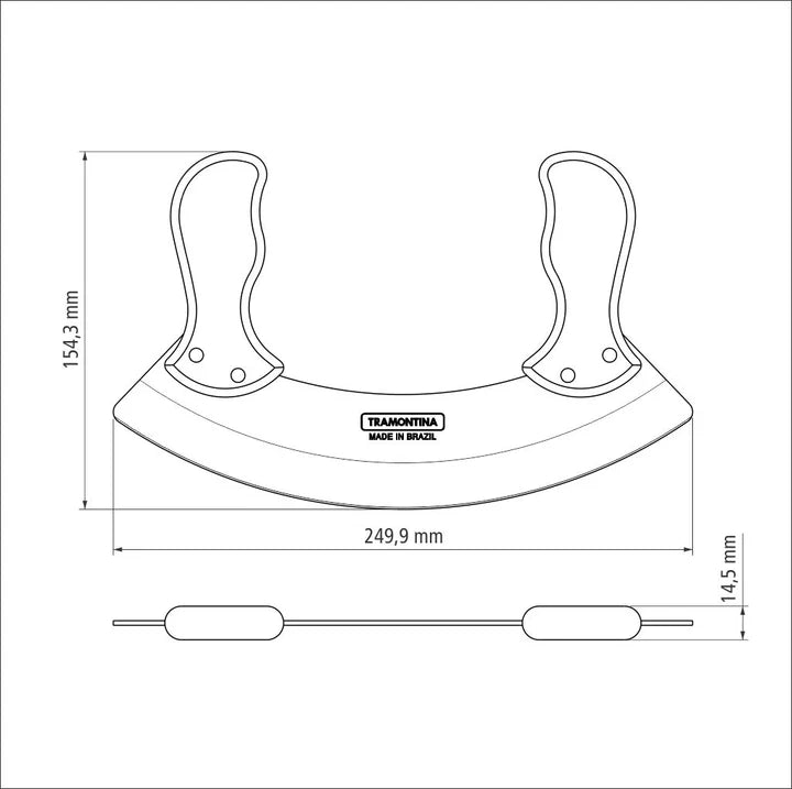 Tramontina Polywood Mezzaluna with Stainless-Steel Blade