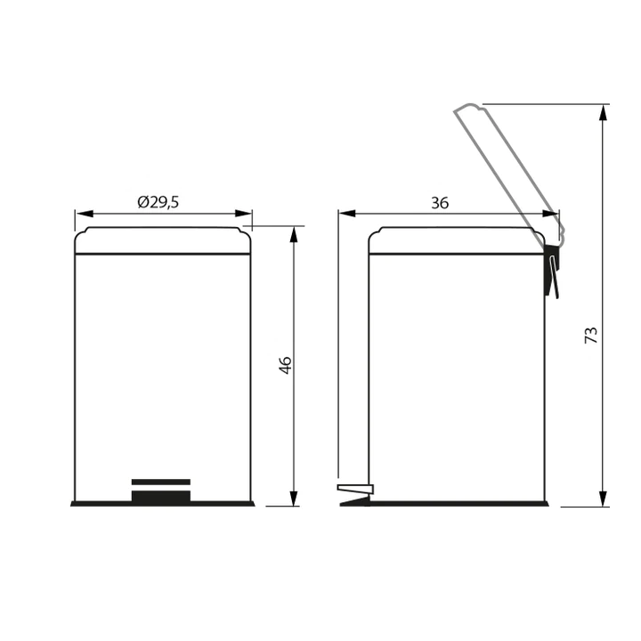 Tramontina Stainless Steel Pedal Trash Bin 20 Litres