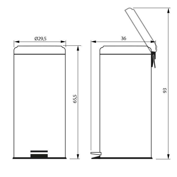 Tramontina Stainless Steel Pedal Trash Bin 30 Litres