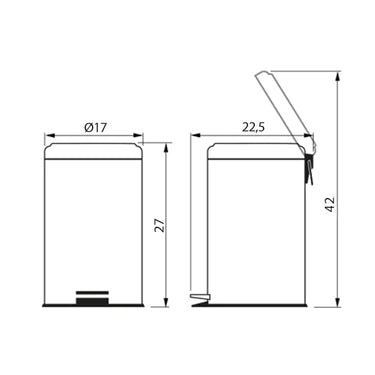 Tramontina Stainless Steel Pedal Trash Bin 3 Litres