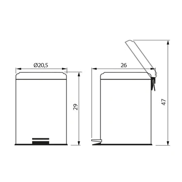 Tramontina Stainless Steel Pedal Trash Bin 5 Litres