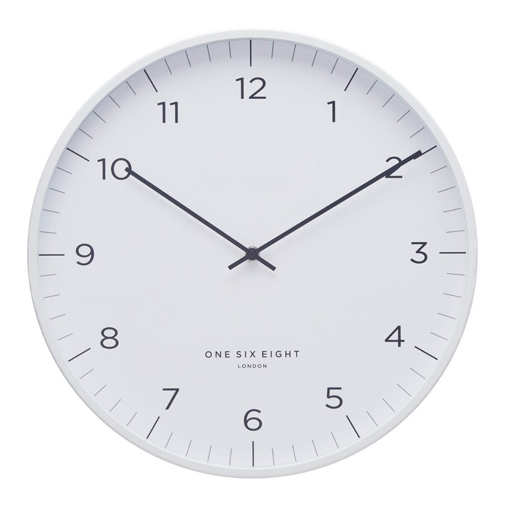 Tranquil Atmosphere White Silent Wall Clock 40cms