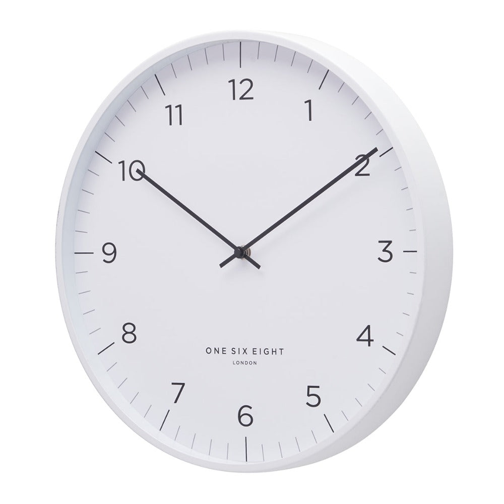 Tranquil Atmosphere White Silent Wall Clock 40cms