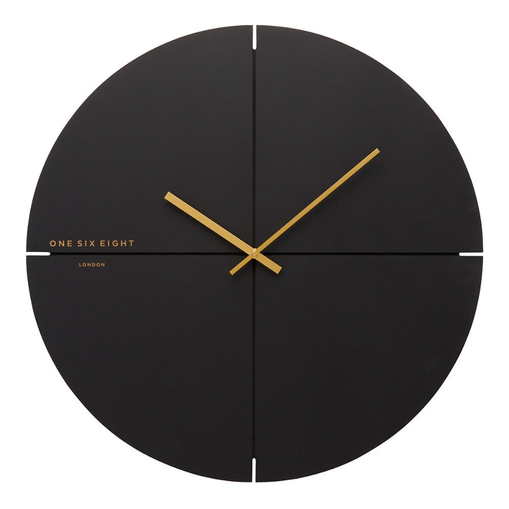 Tranquil Touch Black Silent Wall Clock 60cms