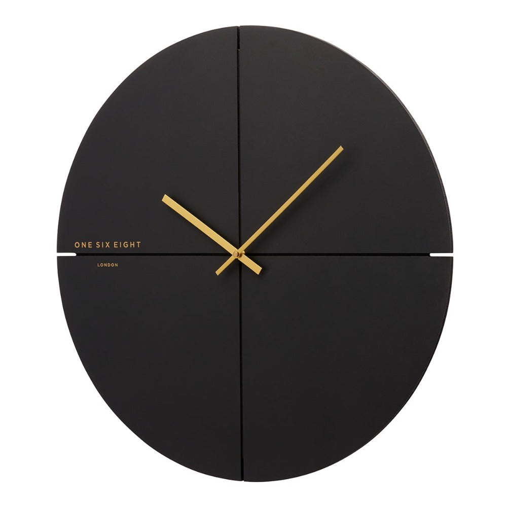 Tranquil Touch Black Silent Wall Clock 60cms