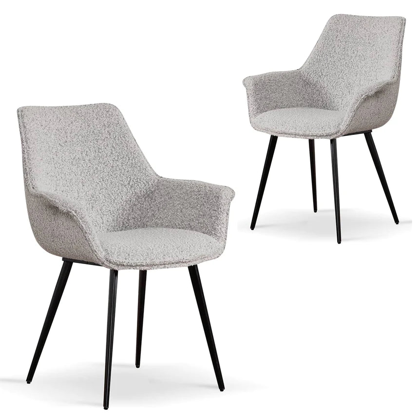 Tranquil Tufted Dining Chair - Pepper Boucle (Set of 2)