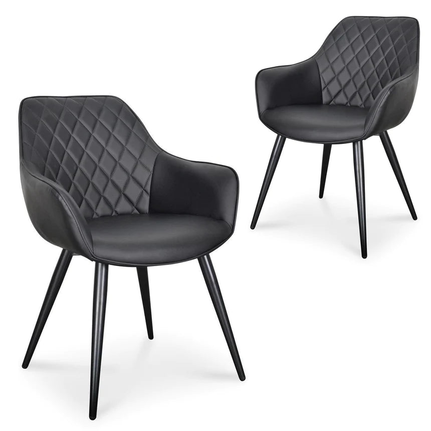 Cushion Comfort Dining Chair - Black (Set of 2)