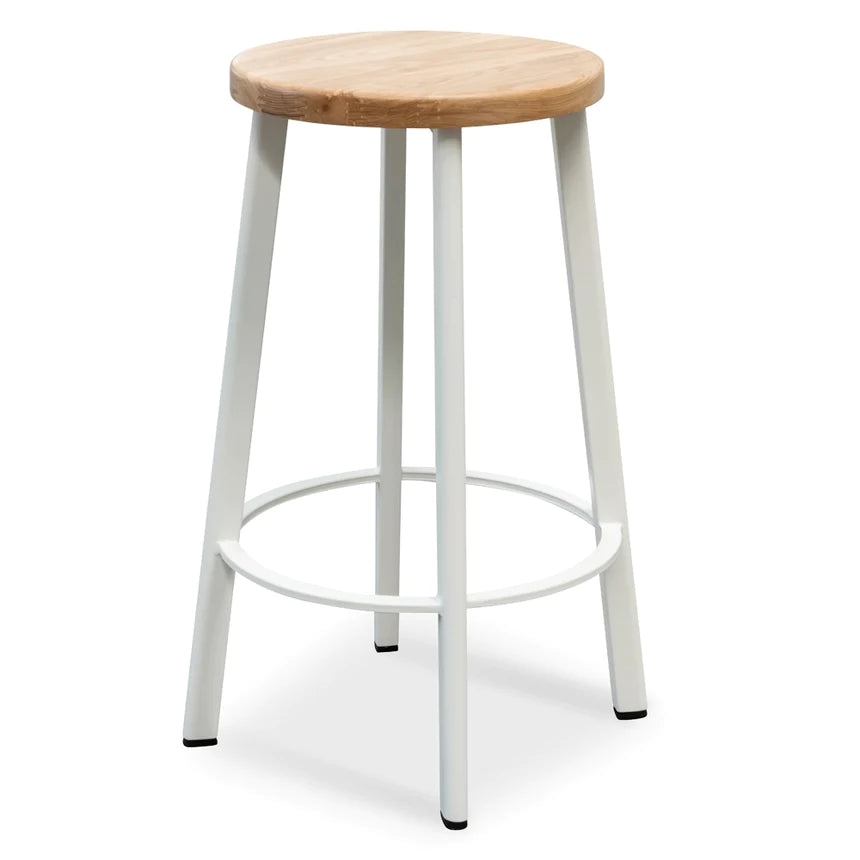 Transitional Terrace Bar Stool - White & Natural