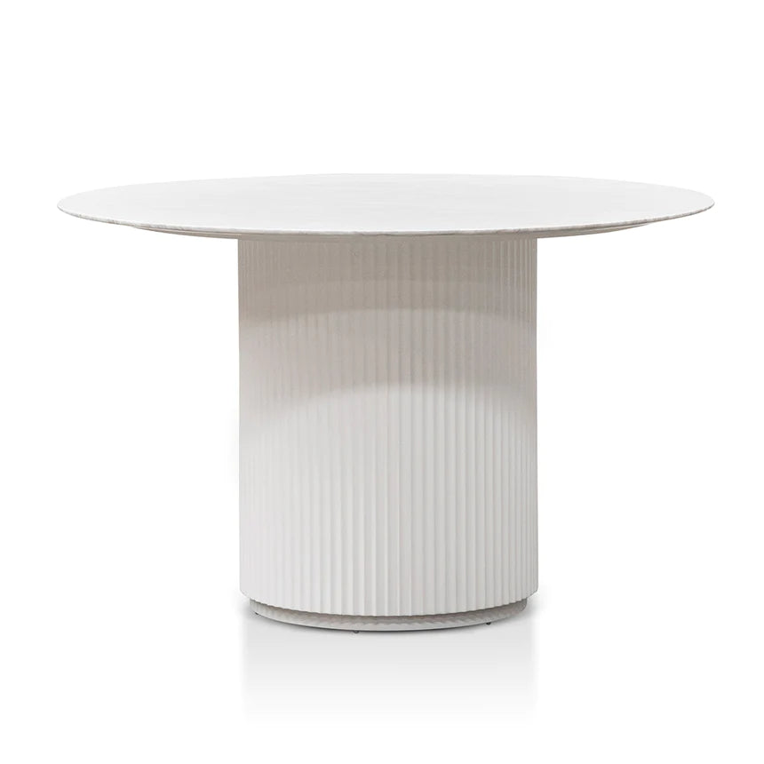 Transitional Treasure Round Dining Table 120cms - White