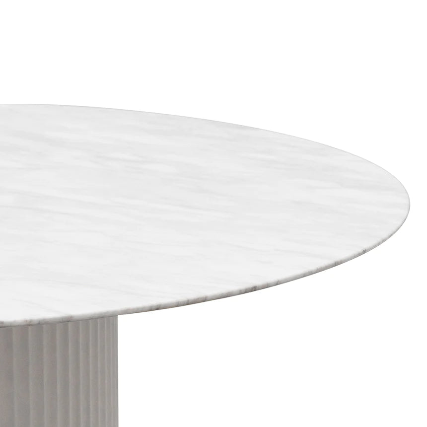 Transitional Treasure Round Dining Table 120cms - White