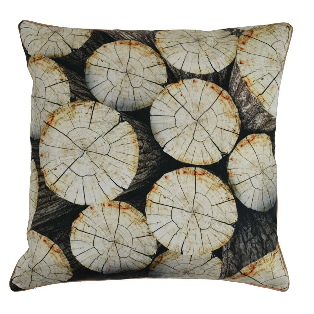 Tree Logs Cushion With Recycled Fill 45 X 45cms