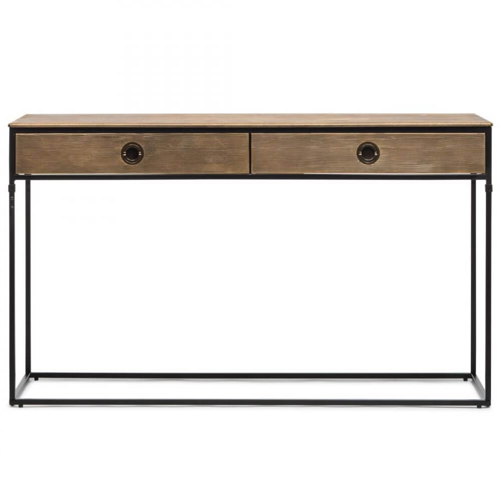 Trendy Iron Console Table with Storage Drawers