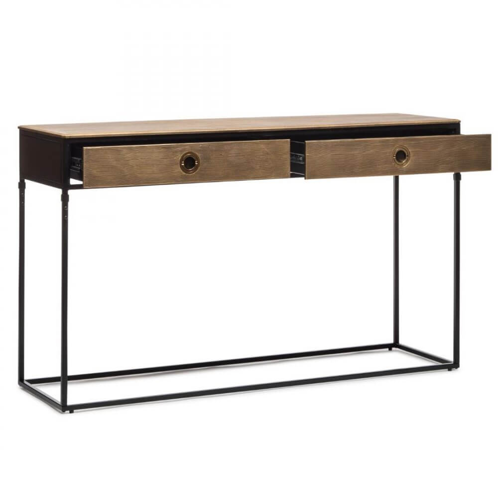 Trendy Iron Console Table with Storage Drawers