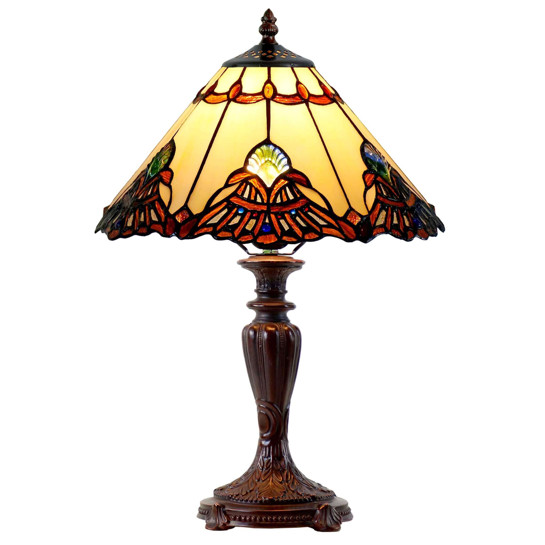 Triangle Aurora Tiffany Glass Table Lamp SMALL (Available in 4 Colors)