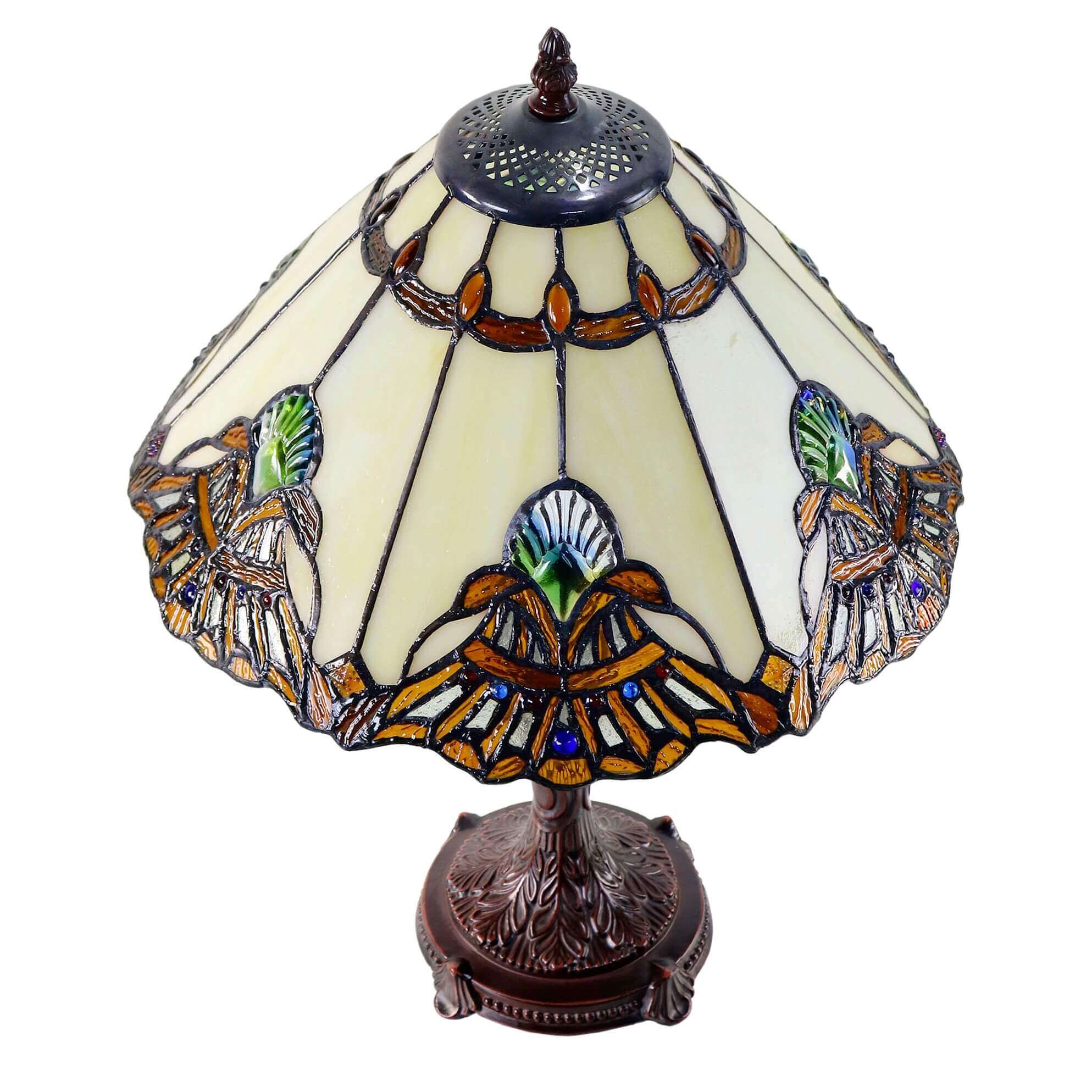 Triangle Aurora Tiffany Glass Table Lamp SMALL (Available in 4 Colors)