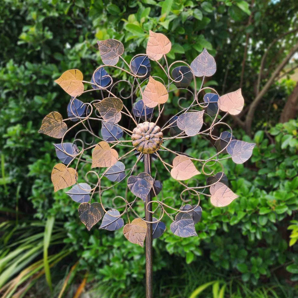 Two Toned Bronze Leaf Wind Spinner