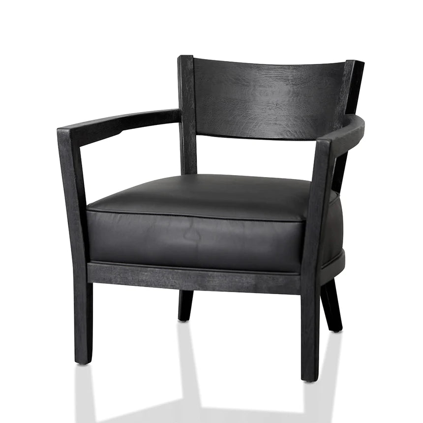 Ultimate Chill Leather Lounge Armchair - Black